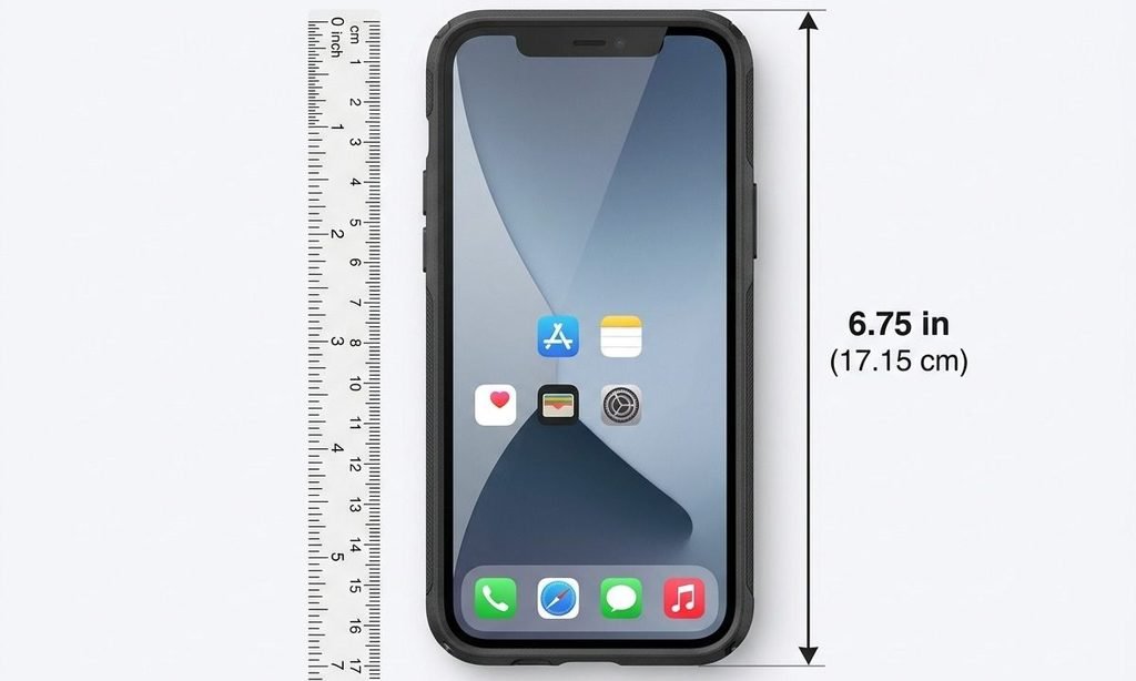 Smartphone + Case (Combined Length)