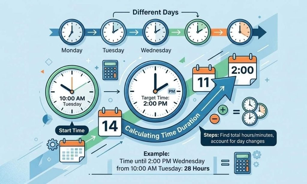 Calculating the Time Until 200 PM on Different Days