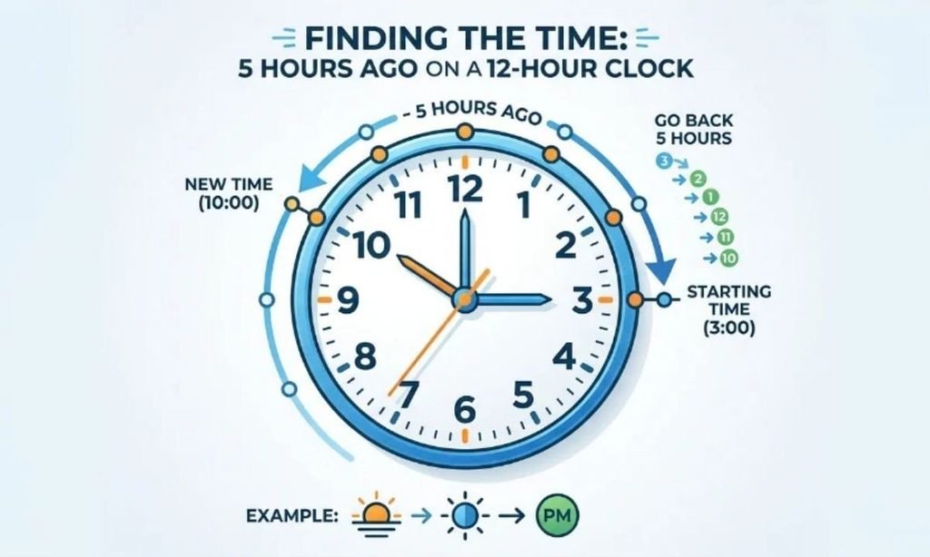 Finding the Time 5 Hours Ago on a 12-Hour Clock