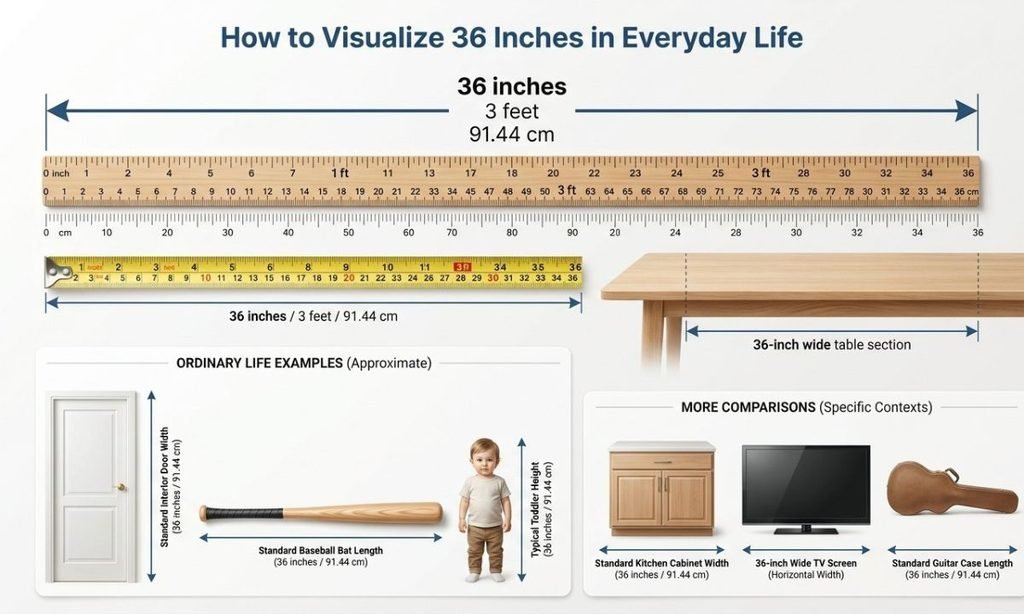 Household Tools & Measurement Objects at 36 Inches