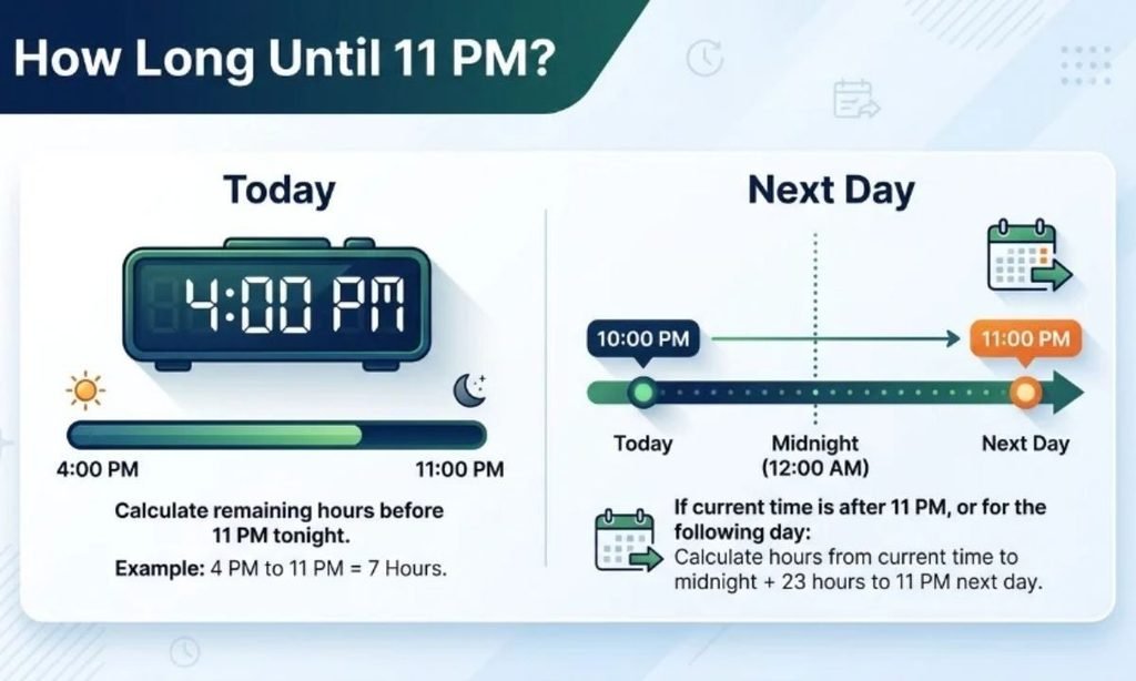 How Long Until 11 PM Today or the Next Day