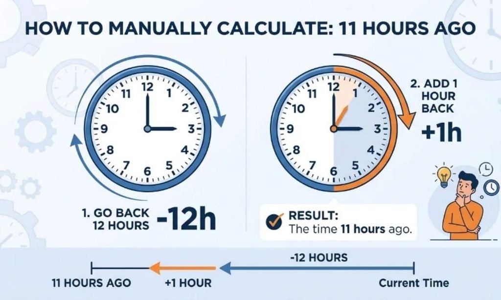 How to Manually Find What Time Was 11 Hours Ago